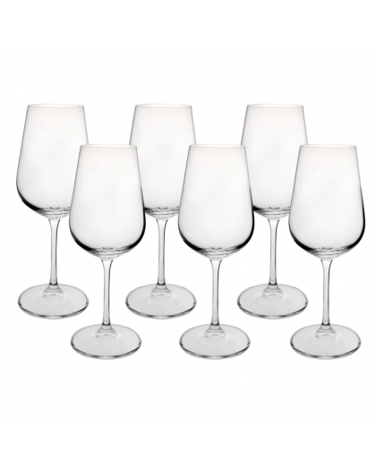 6 bohemia crystal white wine glasses "Strix" 360ml