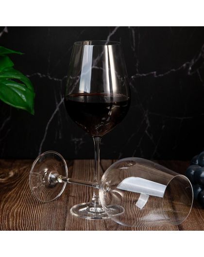 6 bohemia crystal red wine glasses "Columba" 650ml