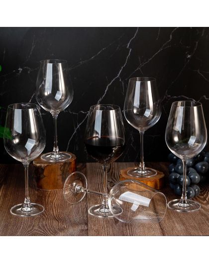 6 bohemia crystal red wine glasses "Columba" 650ml
