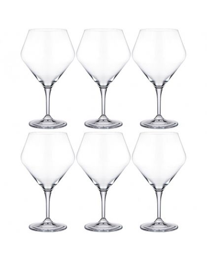 6 bohemia crystal red wine glasses "Gavia" 610ml