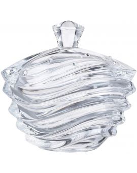 Bohemia Crystal Bowl "Wave" with Lid 22cm