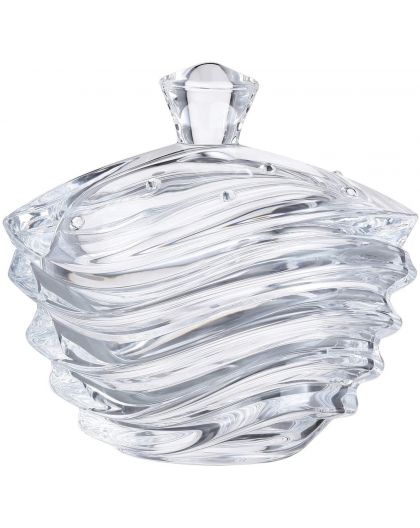 Bohemia Crystal Bowl "Wave" with Lid 22cm