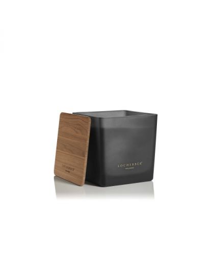 Candle in black mat glass Habana Tabacco