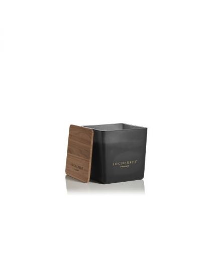 Свещ в стъкло черен мат Linen Buds